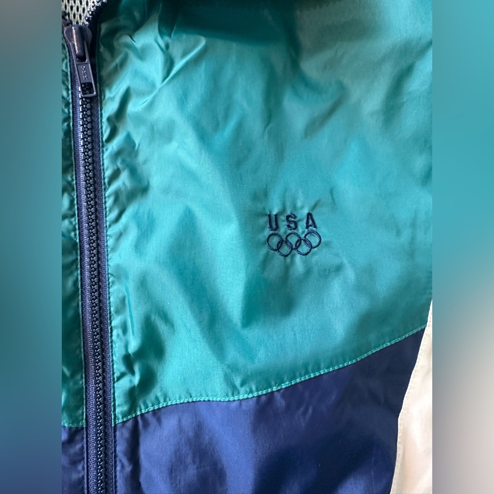 Vintage JC Penny 90s USA Olympic Color block Windbreaker Jacket. Men’s medium. - Picture 2 of 12